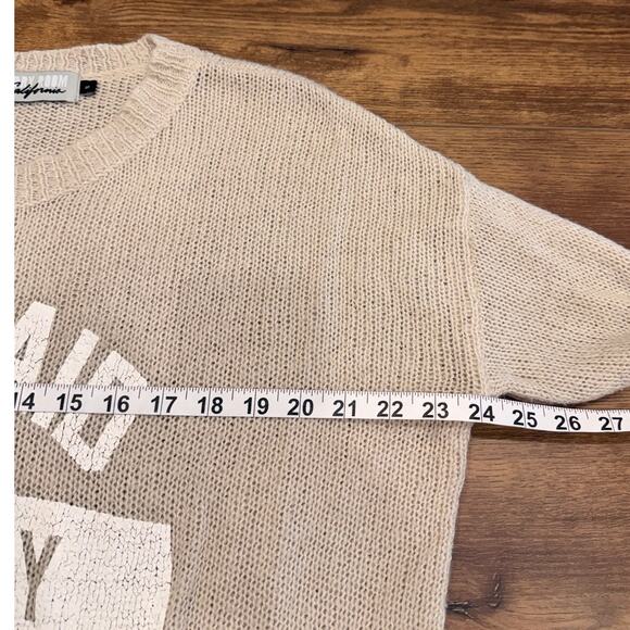 The Laundry Room Mermaid Off Duty Open Knit Oversize Sweater in Cream size Small - Picture 8 of 9